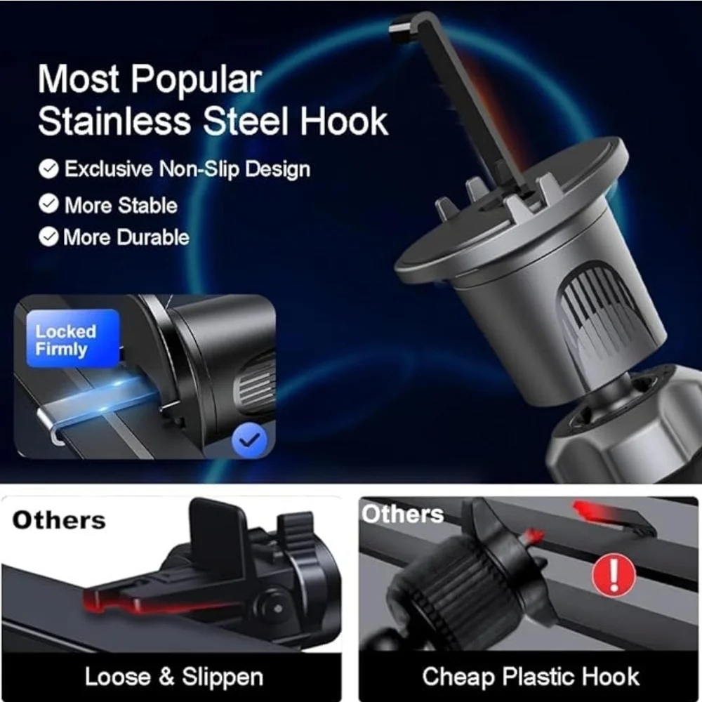 Wireless Magnetic Car Phone Mount Charger - Black